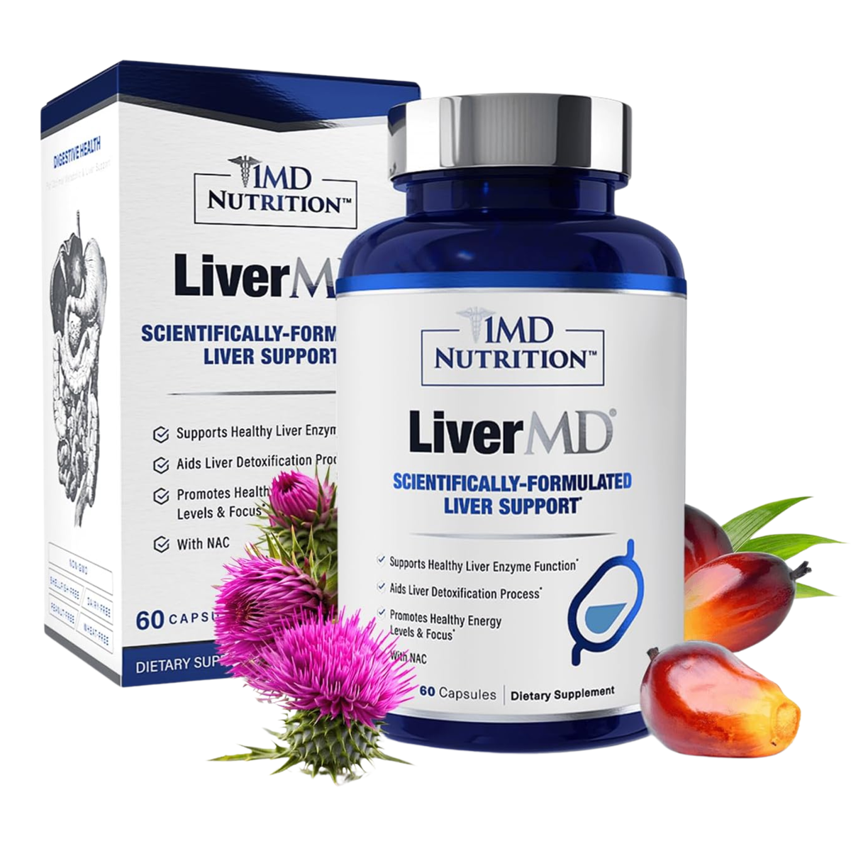 1MD Nutrition LiverMD Scientifically-Formulated Liver Support - 60 Capsules
