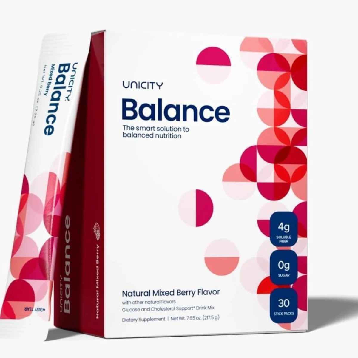 Unicity Balance Natural Mixed Berry Flavor Drink Mix - 30 Stick Packs