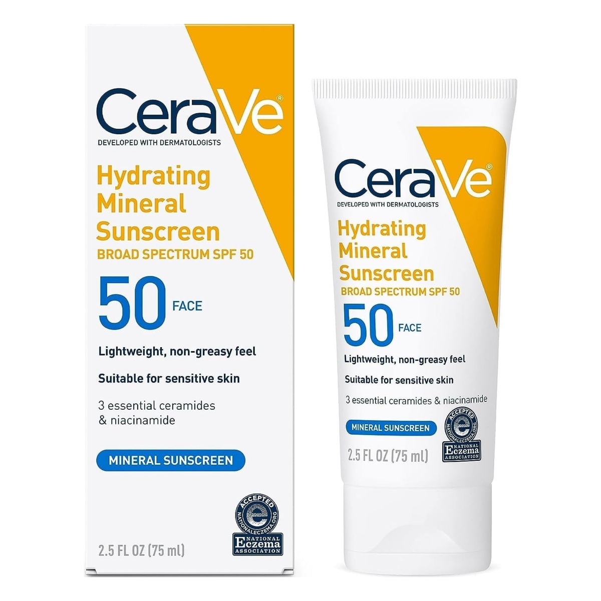 CeraVe Hydrating Mineral Sunscreen Broad Spectrum SPF 50 Face Lotion