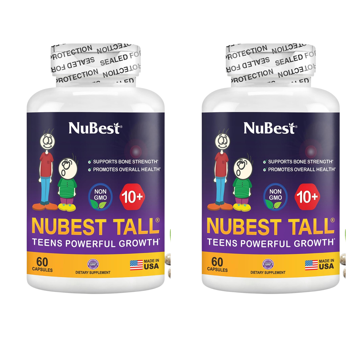 NuBest Tall 10+ Teens Powerful Growth Formula for Bone Strength — 60 Capsules