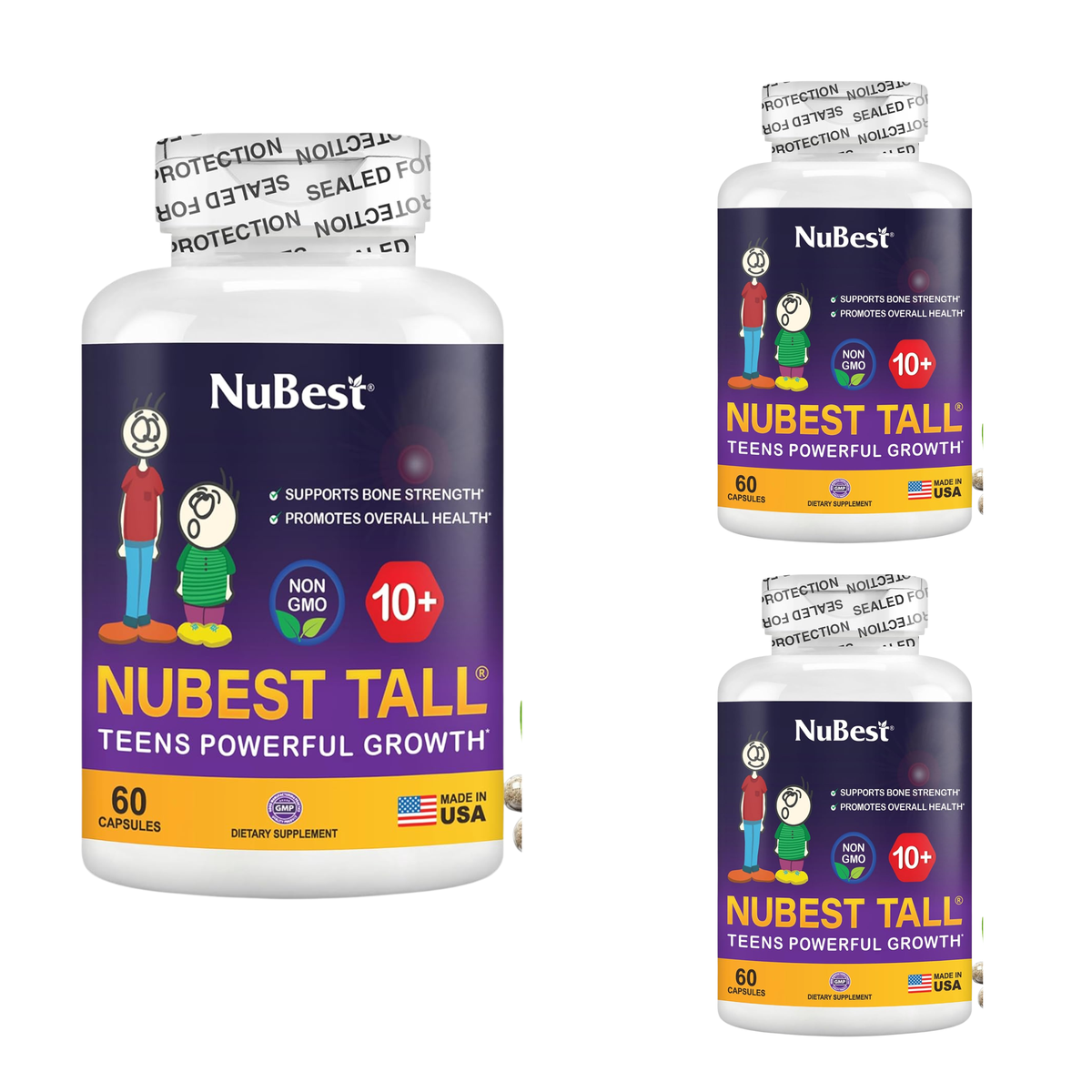 NuBest Tall 10+ Teens Powerful Growth Formula for Bone Strength — 60 Capsules