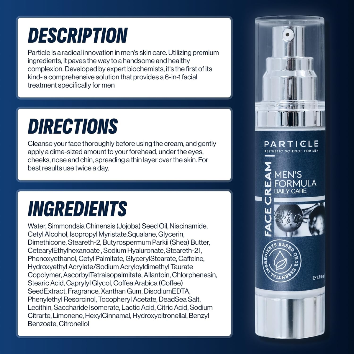 Particle Face Cream Men's Formula Daily Care, 50 ml