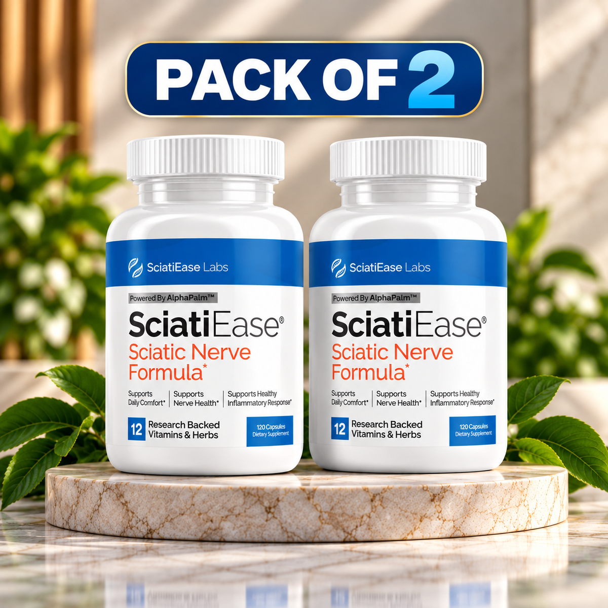 SciatiEase Sciatic Nerve Support Supplement Pack of 2