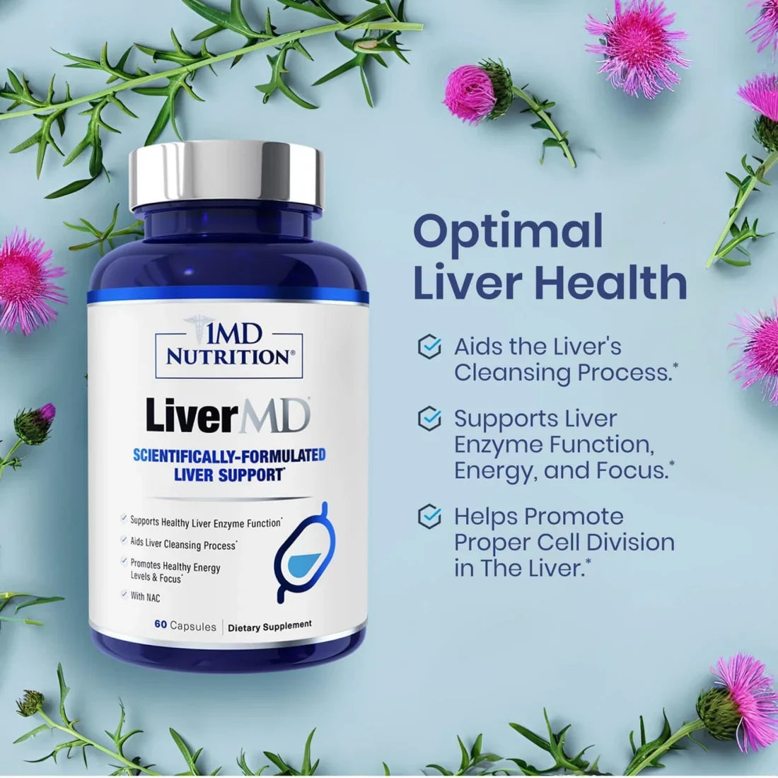 1MD Nutrition LiverMD Liver Support 60 Capsules