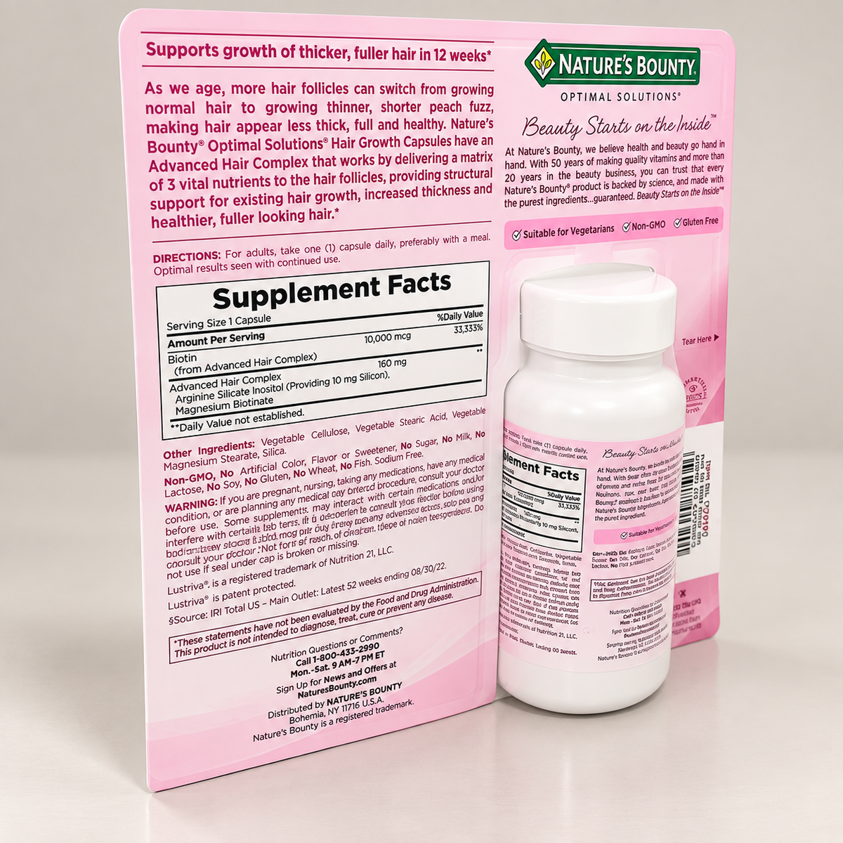 Nature's Bounty Hair Growth Supplement with Biotin – 90 Capsules