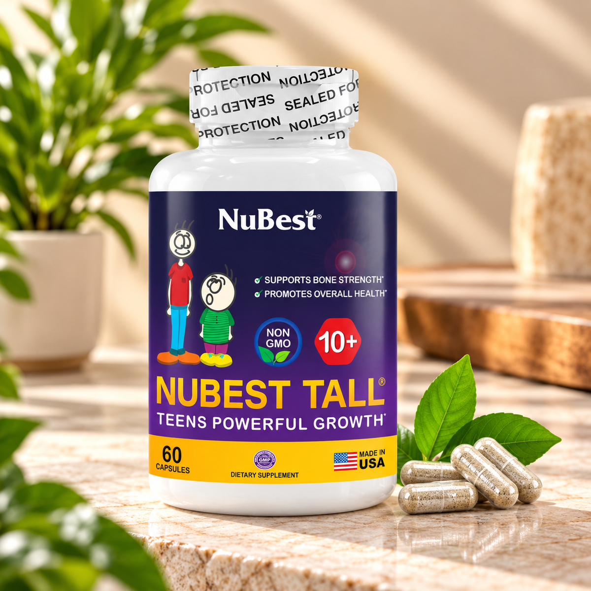 NuBest Tall 10+ Teens Growth Formula 60 Capsules ( Pack of 2 )